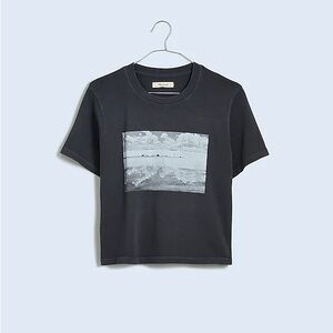 Madewell | boxy cropped graphic tee | charcoal black | size M